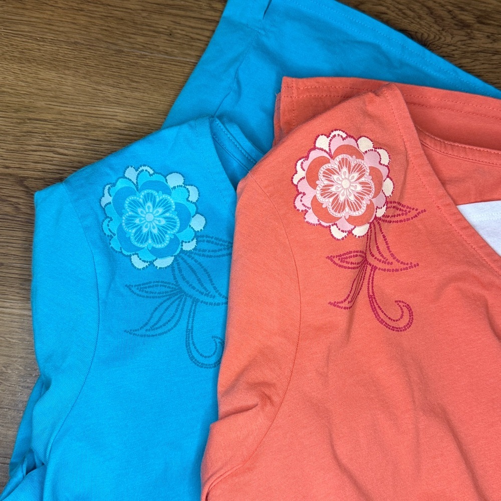 Blair Set of 2 T Shirt Tops Floral Summer Travel Casual Women’s Large